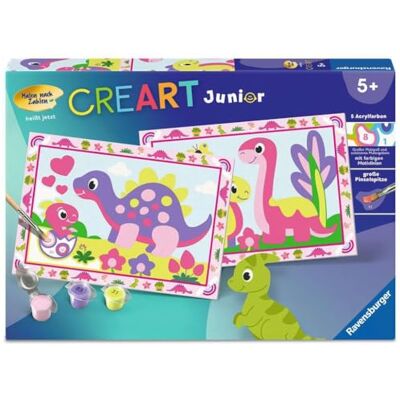 Ravensburger CreArt Junior 12023113 Dinosaures colorés Peinture par numéro pour Enfants de 5 Ans et Plus - Publicité Ravensburger CreArt Junior 12023113 Dinosaures colorés Peinture par numéro pour Enfants de 5 Ans et Plus - Publicité
