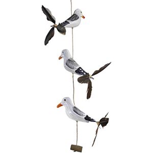 ART Rudil de mouette avec hélice en plumes avec 3 oiseaux en bois Figurines d'animaux comme décoration maritime, décoration de balcon ou décoration de jardin - Publicité ART Rudil de mouette avec hélice en plumes avec 3 oiseaux en bois Figurines d'animaux comme décoration maritime, décoration de balcon ou décoration de jardin - Publicité