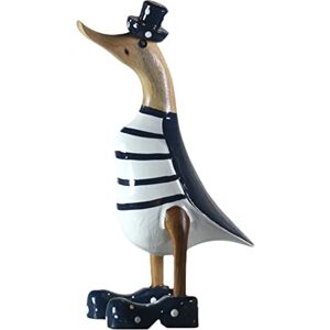 ART Ente en bois Ente marchant Décoration de jardin Figurine en racine de bambou et bois de teck ondulée bleue peinte à la main 25 cm de haut - Publicité ART Ente en bois Ente marchant Décoration de jardin Figurine en racine de bambou et bois de teck ondulée bleue peinte à la main 25 cm de haut - Publicité