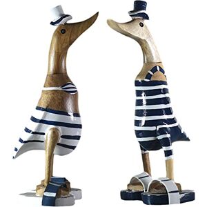 ART 2X Canard en Bois Canard Marcheur Décoration de Jardin Figurine en Racine de Bambou et Bois de Teck Bleu Bikini Couple Peint à la Main 25 cm de Haut - Publicité ART 2X Canard en Bois Canard Marcheur Décoration de Jardin Figurine en Racine de Bambou et Bois de Teck Bleu Bikini Couple Peint à la Main 25 cm de Haut - Publicité