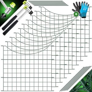 KESSER ® Kit Complet de Clôture de Jardin en Métal 10 Éléments Avec 2 Marteaux + 12 Barres de Fixation À Clipser Arc Inférieur Rond Kit Enclos - Publicité KESSER ® Kit Complet de Clôture de Jardin en Métal 10 Éléments Avec 2 Marteaux + 12 Barres de Fixation À Clipser Arc Inférieur Rond Kit Enclos - Publicité