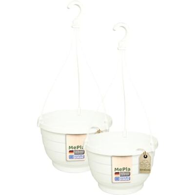 MePla 2 Pièce Feux Comète Résistant aux Intempéries Récipient de Plantes Aux UV Arrangement Floral Cache-Pot ø20 CM Blanc - Publicité MePla 2 Pièce Feux Comète Résistant aux Intempéries Récipient de Plantes Aux UV Arrangement Floral Cache-Pot ø20 CM Blanc - Publicité