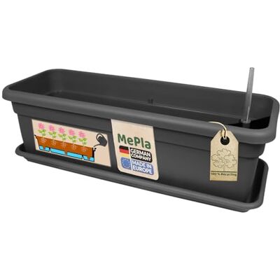 MePla XXL Balconnière avec Irrigation Longueur 100 CM + Dessous De 97 CM Anthracite, Bac à Fleurs Cache-Pot Jardinière en Résistant aux Intempéries Résistant Aux UV Plastique - Publicité MePla XXL Balconnière avec Irrigation Longueur 100 CM + Dessous De 97 CM Anthracite, Bac à Fleurs Cache-Pot Jardinière en Résistant aux Intempéries Résistant Aux UV Plastique - Publicité