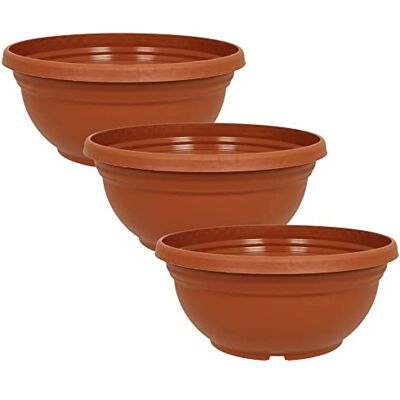 MePla 3 Pièce Pot de Fleurs Orion avec Bodenloch ø27 CM, Terracotta, Résistant aux Intempéries De Résistant Aux UV Plastique - Publicité MePla 3 Pièce Pot de Fleurs Orion avec Bodenloch ø27 CM, Terracotta, Résistant aux Intempéries De Résistant Aux UV Plastique - Publicité