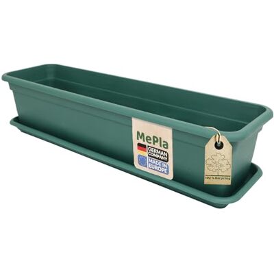 MePla Balconnière Balcon 40 CM + Dessous De Vert Bac à Fleurs Cache-Pot Jardinière en Résistant aux Intempéries Résistant Aux UV Plastique - Publicité MePla Balconnière Balcon 40 CM + Dessous De Vert Bac à Fleurs Cache-Pot Jardinière en Résistant aux Intempéries Résistant Aux UV Plastique - Publicité