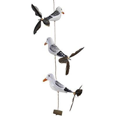 ART Rudil de mouette avec hélice en plumes avec 3 oiseaux en bois Figurines d'animaux comme décoration maritime, décoration de balcon ou décoration de jardin - Publicité ART Rudil de mouette avec hélice en plumes avec 3 oiseaux en bois Figurines d'animaux comme décoration maritime, décoration de balcon ou décoration de jardin - Publicité