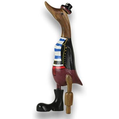 ART Canard en bois Canard Décoration de jardin Figurine en bambou Carotte et teck Pirate peint à la main 25 cm de haut - Publicité ART Canard en bois Canard Décoration de jardin Figurine en bambou Carotte et teck Pirate peint à la main 25 cm de haut - Publicité
