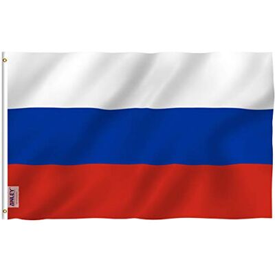 Anley Fly Breeze 3x5Pi Drapeau de la Ruissie Vive Résiste aux UV-Entête en Toile/Double Couture-Drapeau de la Fédération de Russie en polyester, œillet en Laiton 3x5Pi - Publicité Anley Fly Breeze 3x5Pi Drapeau de la Ruissie Vive Résiste aux UV-Entête en Toile/Double Couture-Drapeau de la Fédération de Russie en polyester, œillet en Laiton 3x5Pi - Publicité
