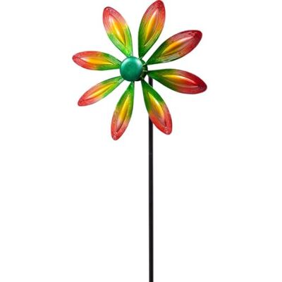 ART Moulin à Vent en métal à roulement à Billes Moulin à Vent avec ancrage au Sol Résistant aux intempéries Stable Idéal pour terrasse et Jardin (Fleur Multicolore, Simple) - Publicité ART Moulin à Vent en métal à roulement à Billes Moulin à Vent avec ancrage au Sol Résistant aux intempéries Stable Idéal pour terrasse et Jardin (Fleur Multicolore, Simple) - Publicité