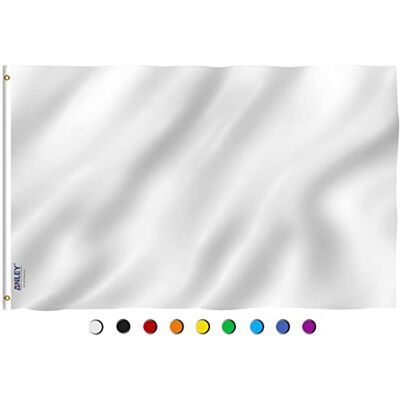 Anley Fly Breeze 3x5Pi Drapeau Solid White Vive Résiste aux UV-Entête en Toile/Double Couture-Drapeau Blanc Massif en polyester, œillet en Laiton 3x5Pi - Publicité Anley Fly Breeze 3x5Pi Drapeau Solid White Vive Résiste aux UV-Entête en Toile/Double Couture-Drapeau Blanc Massif en polyester, œillet en Laiton 3x5Pi - Publicité