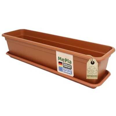 MePla Balconnière Balcon 40 CM + Dessous De Terra Bac à Fleurs Cache-Pot Jardinière en Résistant aux Intempéries Résistant Aux UV Plastique - Publicité MePla Balconnière Balcon 40 CM + Dessous De Terra Bac à Fleurs Cache-Pot Jardinière en Résistant aux Intempéries Résistant Aux UV Plastique - Publicité
