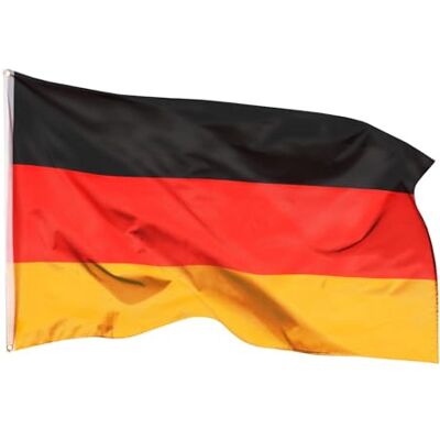 aricona Drapeau Allemagne 250x150cm – allemand résistant aux intempéries, avec œillets en laiton, 100% polyester, coutures doubles robustes et couleurs éclatantes – pour les passionnés de drapeaux - Publicité aricona Drapeau Allemagne 250x150cm – allemand résistant aux intempéries, avec œillets en laiton, 100% polyester, coutures doubles robustes et couleurs éclatantes – pour les passionnés de drapeaux - Publicité