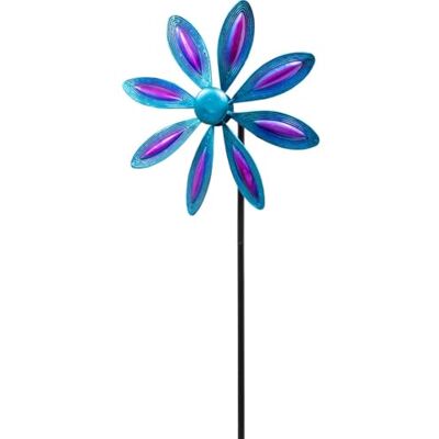 ART Moulin à Vent en métal à roulement à Billes Moulin à Vent avec ancrage au Sol Résistant aux intempéries Stable Idéal pour la terrasse et Le Jardin (Flower Purple-Blue, Simple) - Publicité ART Moulin à Vent en métal à roulement à Billes Moulin à Vent avec ancrage au Sol Résistant aux intempéries Stable Idéal pour la terrasse et Le Jardin (Flower Purple-Blue, Simple) - Publicité
