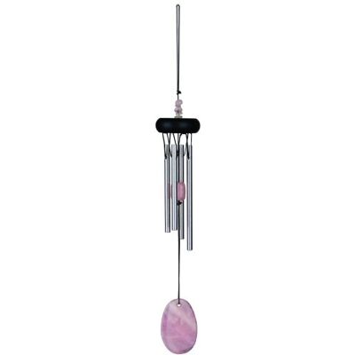 Woodstock Chimes Carillon bois Pierre précieuse Quartz rose - Publicité Woodstock Chimes Carillon bois Pierre précieuse Quartz rose - Publicité