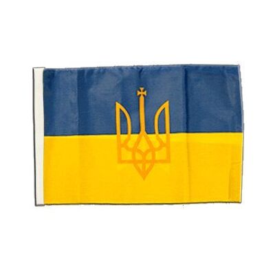 Digni® Drapeau Ukraine avec Blason 30 x 45 cm - Publicité Digni® Drapeau Ukraine avec Blason 30 x 45 cm - Publicité