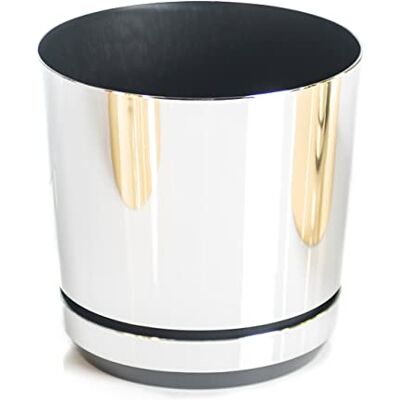 KORAD Pot de fleurs avec soucoupe intégrée, décor 016, miroir, diamètre 18 cm, pot pour plantes, en plastique, de haute qualité, décoratif avec trous de drainage - Publicité KORAD Pot de fleurs avec soucoupe intégrée, décor 016, miroir, diamètre 18 cm, pot pour plantes, en plastique, de haute qualité, décoratif avec trous de drainage - Publicité