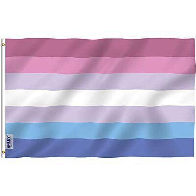 Anley Fly Breeze Drapeau Bigender Pride de 3 x 5 pieds Couleurs vives et résistant à la décoloration En-tête en toile et double couture Drapeaux LGBT bi-genre Polyester - Publicité Anley Fly Breeze Drapeau Bigender Pride de 3 x 5 pieds Couleurs vives et résistant à la décoloration En-tête en toile et double couture Drapeaux LGBT bi-genre Polyester - Publicité