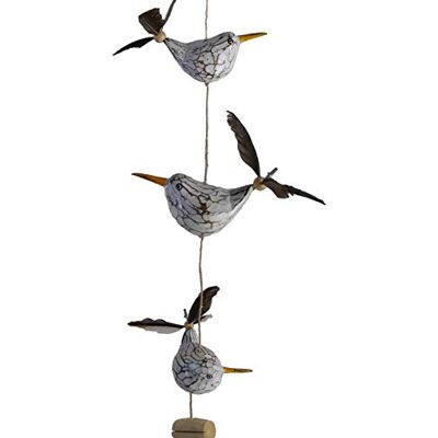 ART Carillon à Vent Mouettes Avec Hélice et 3 Figurines en Bois d'Animaux Décoration Maritime pour Balcon ou Jardin - Publicité ART Carillon à Vent Mouettes Avec Hélice et 3 Figurines en Bois d'Animaux Décoration Maritime pour Balcon ou Jardin - Publicité