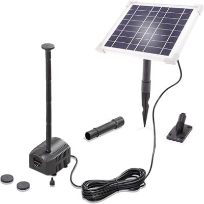 Esotec Kit pompe de bassin solaire 6/230, pompe d'arrosage 230/h, LiFePo4, piquet de terre, module solaire 6W, fontaine solaire de bassin de jardin, jeu d'eau pompe de fontaine, extérieur, 101933 - Publicité Esotec Kit pompe de bassin solaire 6/230, pompe d'arrosage 230/h, LiFePo4, piquet de terre, module solaire 6W, fontaine solaire de bassin de jardin, jeu d'eau pompe de fontaine, extérieur, 101933 - Publicité
