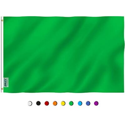 Anley Fly Breeze 3x5Pi Drapeau Solid Green Vive Résiste aux UV-Entête en Toile/Double Couture-Drapeau Vert Massif en polyester, œillet en Laiton 3x5Pi - Publicité Anley Fly Breeze 3x5Pi Drapeau Solid Green Vive Résiste aux UV-Entête en Toile/Double Couture-Drapeau Vert Massif en polyester, œillet en Laiton 3x5Pi - Publicité