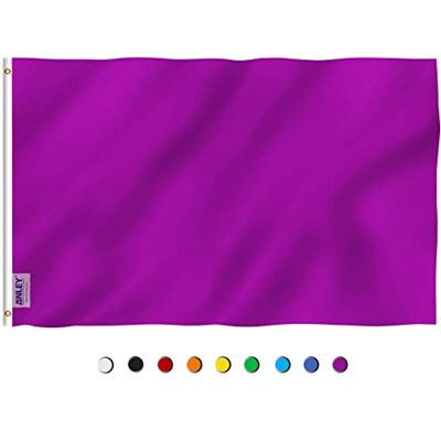 Anley Fly Breeze 3x5Pi Drapeau Solid Purple Vive Résiste aux UV-Entête en Toile/Double Couture-Drapeau Violet Massif en polyester, œillet en Laiton 3x5Pi - Publicité Anley Fly Breeze 3x5Pi Drapeau Solid Purple Vive Résiste aux UV-Entête en Toile/Double Couture-Drapeau Violet Massif en polyester, œillet en Laiton 3x5Pi - Publicité