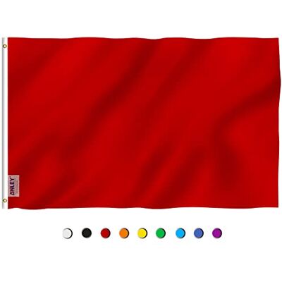 Anley Fly Breeze 3x5Pi Drapeau Solid Red Vive Résiste aux UV-Entête en Toile/Double Couture-Drapeau Rouge Massif en polyester, œillet en Laiton 3x5Pi - Publicité Anley Fly Breeze 3x5Pi Drapeau Solid Red Vive Résiste aux UV-Entête en Toile/Double Couture-Drapeau Rouge Massif en polyester, œillet en Laiton 3x5Pi - Publicité