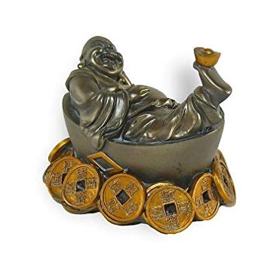 lachineuse Statuette Bouddha Rieur Fortune Statue Bouddha Allongé 11 cm Coloris Doré & Bronze Décoration Feng Shui Objet Déco Zen Chinoise pour Intérieur Idée Cadeau Chine Asie Porte Bonheur - Publicité lachineuse Statuette Bouddha Rieur Fortune Statue Bouddha Allongé 11 cm Coloris Doré & Bronze Décoration Feng Shui Objet Déco Zen Chinoise pour Intérieur Idée Cadeau Chine Asie Porte Bonheur - Publicité