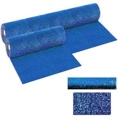 Emmevi Herbe Synthétique Bleu 7 mm Décoratif Au Mètre H200 Cm Tapis Pelouse Personnalisé Gazon - Publicité Emmevi Herbe Synthétique Bleu 7 mm Décoratif Au Mètre H200 Cm Tapis Pelouse Personnalisé Gazon - Publicité