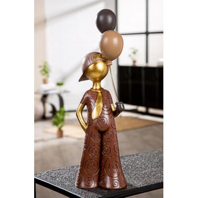 Gilde Figurine garçon Ballon en résine 43 cm de Haut Marron avec Motif Ballon, Chapeau et Cravate - Publicité Gilde Figurine garçon Ballon en résine 43 cm de Haut Marron avec Motif Ballon, Chapeau et Cravate - Publicité