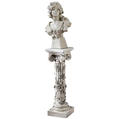 Design Toscano EU2866 Guirlande de Rose piédestal Sculpture Blanc 29 x 29 x 86,5 cm - Publicité Design Toscano EU2866 Guirlande de Rose piédestal Sculpture Blanc 29 x 29 x 86,5 cm - Publicité