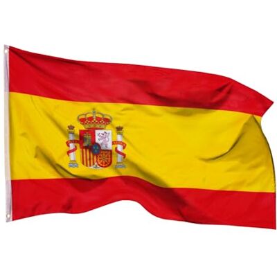 aricona Drapeau Espagne 90x150cm – espagnol résistant aux intempéries, avec œillets en laiton, 100% polyester, coutures doubles robustes et couleurs éclatantes – pour les passionnés de drapeaux - Publicité aricona Drapeau Espagne 90x150cm – espagnol résistant aux intempéries, avec œillets en laiton, 100% polyester, coutures doubles robustes et couleurs éclatantes – pour les passionnés de drapeaux - Publicité