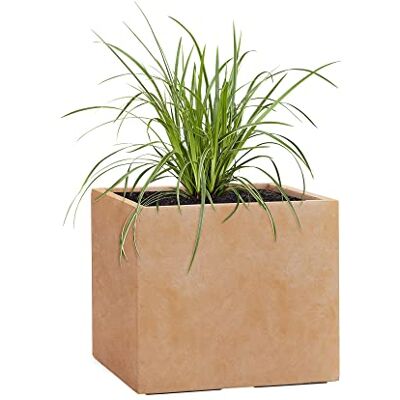 Pflanzwerk ® Pot de Fleur Fibre de Verre Cube Terre Cuite 23x23x23cm *Jardinière antigel* *Protection UV* *Qualité européenne* - Publicité Pflanzwerk ® Pot de Fleur Fibre de Verre Cube Terre Cuite 23x23x23cm *Jardinière antigel* *Protection UV* *Qualité européenne* - Publicité