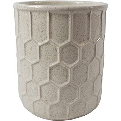 Jardinière en céramique nid d'abeilles blanche Leaf 16cm - Jardinière - Publicité Jardinière en céramique nid d'abeilles blanche Leaf 16cm - Jardinière - Publicité