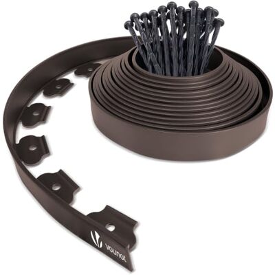 vounot ® Bordure de Jardin en Plastique 10 mètres avec 30 Piquets d'ancrage Bordurette de Pelouse Flexible Bordure de Gazon avec piquets Solides Idée de Jardin Hauteur 50mm, Epaisseur 4mm Marron - Publicité vounot ® Bordure de Jardin en Plastique 10 mètres avec 30 Piquets d'ancrage Bordurette de Pelouse Flexible Bordure de Gazon avec piquets Solides Idée de Jardin Hauteur 50mm, Epaisseur 4mm Marron - Publicité
