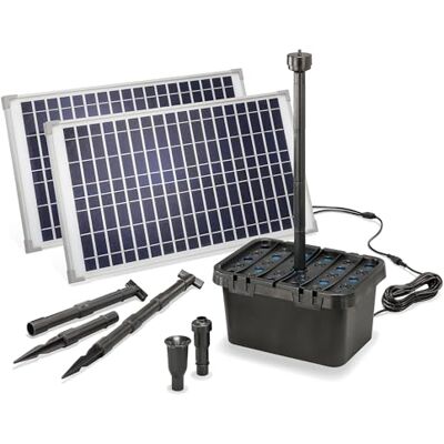 Esotec - Fountain Pro 1750L-50W - 2x25W panneaux - Kit filtre - Publicité Esotec - Fountain Pro 1750L-50W - 2x25W panneaux - Kit filtre - Publicité