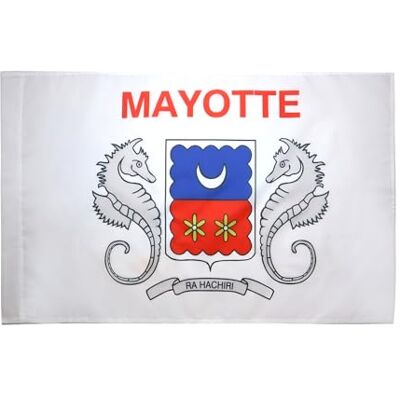 Drapeau de Mayotte 90x60cm - Drapeau Mahorais - France Étui - Publicité Drapeau de Mayotte 90x60cm - Drapeau Mahorais - France Étui - Publicité