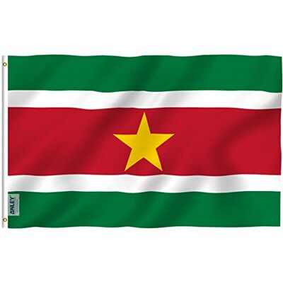 Anley Fly Breeze 3 x 5 pieds drapeau Suriname couleur vive et résistant à la décoloration UV en-tête de toile et double couture la République du Suriname drapeaux polyester - Publicité Anley Fly Breeze 3 x 5 pieds drapeau Suriname couleur vive et résistant à la décoloration UV en-tête de toile et double couture la République du Suriname drapeaux polyester - Publicité