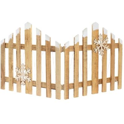 ECD Germany Mini Clôture Sapin de Noël en Bois, 77 x 38 cm, avec LED Blanc Chaud, Barrière Décorative d'Hiver, Illumination Festive, 2 Flocons de Neige inclus, Alimentation par Piles avec Minuterie - Publicité ECD Germany Mini Clôture Sapin de Noël en Bois, 77 x 38 cm, avec LED Blanc Chaud, Barrière Décorative d'Hiver, Illumination Festive, 2 Flocons de Neige inclus, Alimentation par Piles avec Minuterie - Publicité