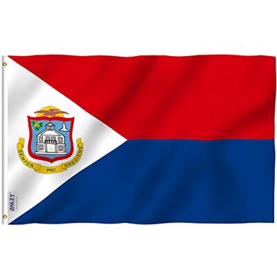 Anley Drapeau de Saint-Martin Fly Breeze 3x5 Pieds Couleurs Vives et Preuve de décoloration en-tête en Toile et Double Couture Drapeaux de Saint Maarten St Maarten Polyester avec œillets - Publicité Anley Drapeau de Saint-Martin Fly Breeze 3x5 Pieds Couleurs Vives et Preuve de décoloration en-tête en Toile et Double Couture Drapeaux de Saint Maarten St Maarten Polyester avec œillets - Publicité