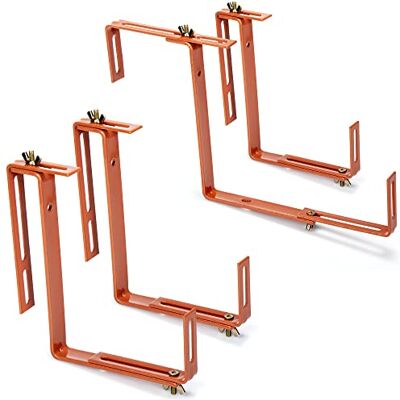 com-four ® 4x support de bac à fleurs pour parapets et garde-corps de balcon fixation flexible en métal pour bacs à plantes réglable dans les 2 sens pas de perçage (4 pièces marron clair) - Publicité com-four ® 4x support de bac à fleurs pour parapets et garde-corps de balcon fixation flexible en métal pour bacs à plantes réglable dans les 2 sens pas de perçage (4 pièces marron clair) - Publicité