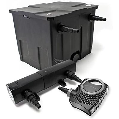 WilTec Kit complet: CBF-350 Filtre de bassin jusqu'à 12000 L Biologique, NEO10000 SuperECO pompe de filtration 10000l/h 80W, CUV-218 lampe uv UVC Clarificateur avec 18W - Publicité WilTec Kit complet: CBF-350 Filtre de bassin jusqu'à 12000 L Biologique, NEO10000 SuperECO pompe de filtration 10000l/h 80W, CUV-218 lampe uv UVC Clarificateur avec 18W - Publicité