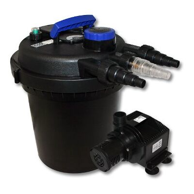 WilTec Kit complet: CPF-180 Filtre de bassin à pression jusqu’à 6000 L avec 11 Watt UV-C lampe uv, HJ-5000 ECO pompe de filtration 4000l/h 65W - Publicité WilTec Kit complet: CPF-180 Filtre de bassin à pression jusqu’à 6000 L avec 11 Watt UV-C lampe uv, HJ-5000 ECO pompe de filtration 4000l/h 65W - Publicité