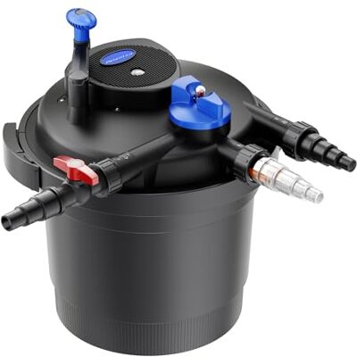 SunSun Wiltec CPF-5000 Filtre de bassin à pression avec stérilisation UV 380 x 380 x 410 mm 11 W/étang 8000 l max. / réservoir 20 l Nettoyage facile Filtration eau à grand débit - Publicité SunSun Wiltec CPF-5000 Filtre de bassin à pression avec stérilisation UV 380 x 380 x 410 mm 11 W/étang 8000 l max. / réservoir 20 l Nettoyage facile Filtration eau à grand débit - Publicité
