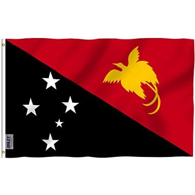 Anley Fly Breeze 3x5 pieds Drapeau Papouasie-Nouvelle-Guinée Couleur vive et résistant à la décoloration UV En-tête en toile et double couture Drapeaux papous Polyester avec œillets - Publicité Anley Fly Breeze 3x5 pieds Drapeau Papouasie-Nouvelle-Guinée Couleur vive et résistant à la décoloration UV En-tête en toile et double couture Drapeaux papous Polyester avec œillets - Publicité