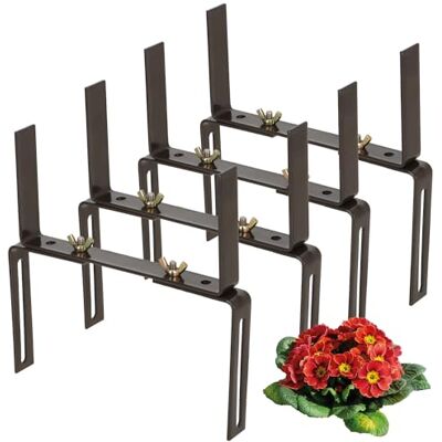 com-four ® 4X Supports de bacs à Fleurs pour parapets et balustrades de Balcon Fixation métallique Flexible pour bacs à Plantes réglable en 2 Directions sans perçage - Publicité com-four ® 4X Supports de bacs à Fleurs pour parapets et balustrades de Balcon Fixation métallique Flexible pour bacs à Plantes réglable en 2 Directions sans perçage - Publicité
