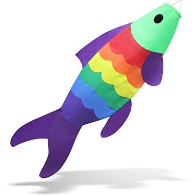 Anley 40 Pouces Carpe Windsock Rainbow Koi Gold Fish Wind Streamer Drapeau de Dessin animé Japonais pour Jardin, décoration de Jardin - Publicité Anley 40 Pouces Carpe Windsock Rainbow Koi Gold Fish Wind Streamer Drapeau de Dessin animé Japonais pour Jardin, décoration de Jardin - Publicité