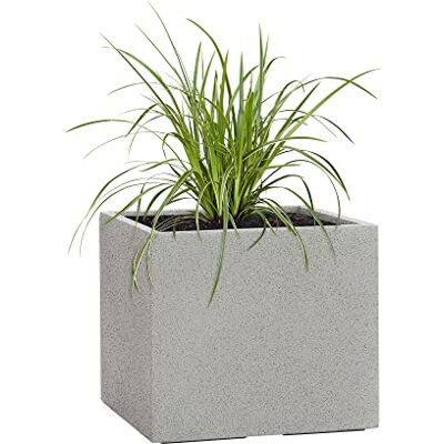 Pflanzwerk ® Pot de Fleur Cube Jardinière Granit Gris 28x28x28cm *Résistant au Gel* *Protection UV* *Qualité européenne* - Publicité Pflanzwerk ® Pot de Fleur Cube Jardinière Granit Gris 28x28x28cm *Résistant au Gel* *Protection UV* *Qualité européenne* - Publicité