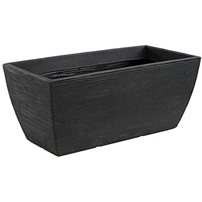 Dehner Jardinière rainurée env. 80 x 40 x 34 cm, Plastique, Anthracite. Publicité Dehner Jardinière rainurée env. 80 x 40 x 34 cm, Plastique, Anthracite. Publicité