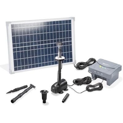 Esotec Kit de pompe solaire de bassin 25/700 LED, pompe avec filtre, arrosage extérieure 700 l/h, batterie LiFePo4, module 25 W, fontaine solaire - Publicité Esotec Kit de pompe solaire de bassin 25/700 LED, pompe avec filtre, arrosage extérieure 700 l/h, batterie LiFePo4, module 25 W, fontaine solaire - Publicité