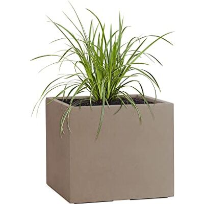 Pflanzwerk ® Pot de Fleur Cube Jardinière Chocolate 28x28x28cm *Résistant au Gel* *Protection UV* *Qualité européenne* - Publicité Pflanzwerk ® Pot de Fleur Cube Jardinière Chocolate 28x28x28cm *Résistant au Gel* *Protection UV* *Qualité européenne* - Publicité